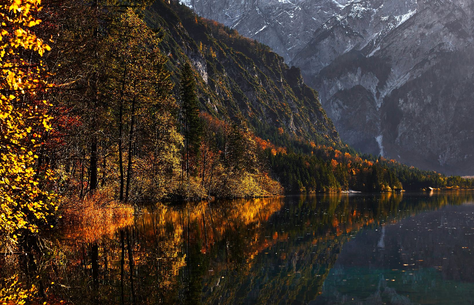 Mountain lake in autumn