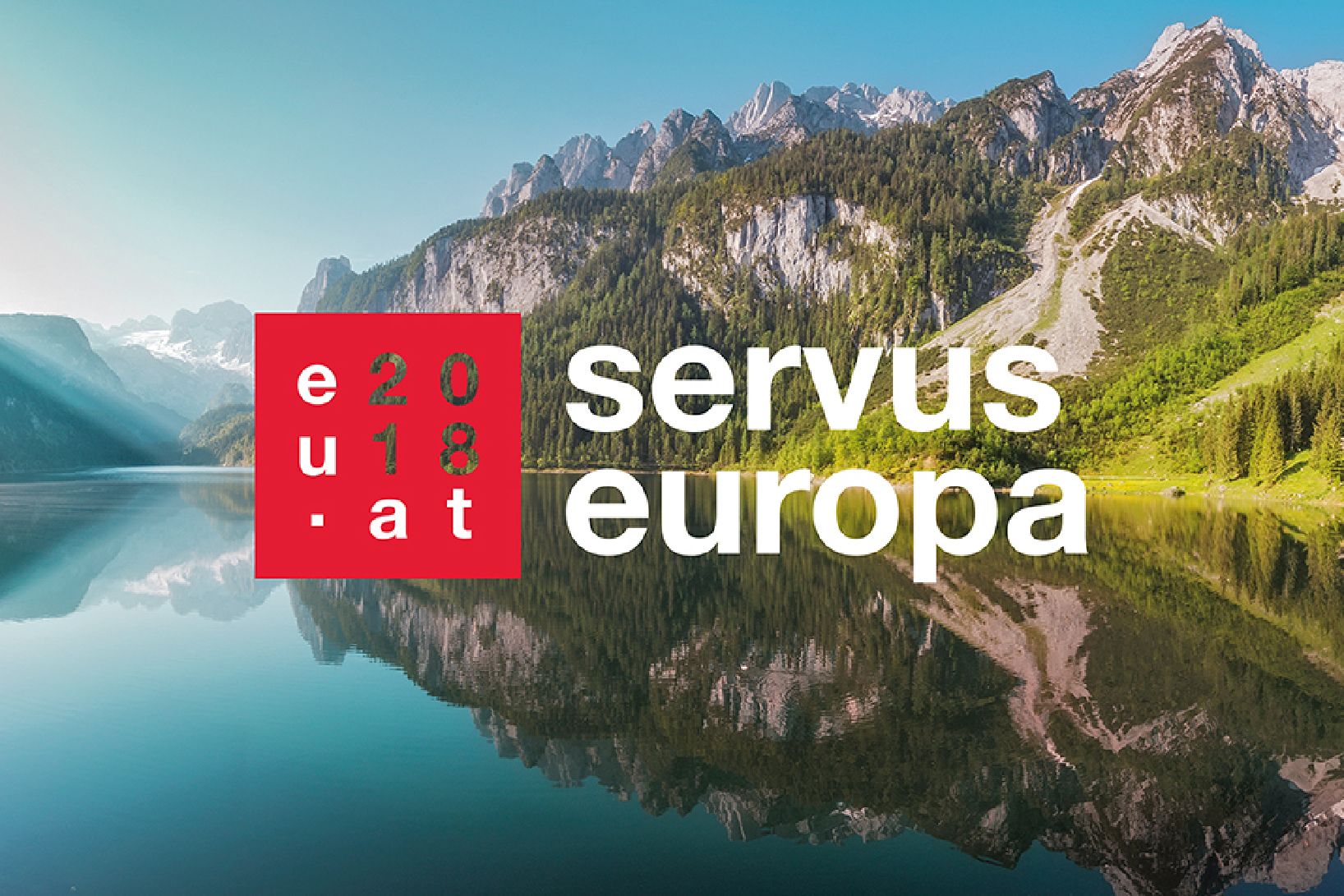 Logo eu2018.at and Servus Europe, Dachstein