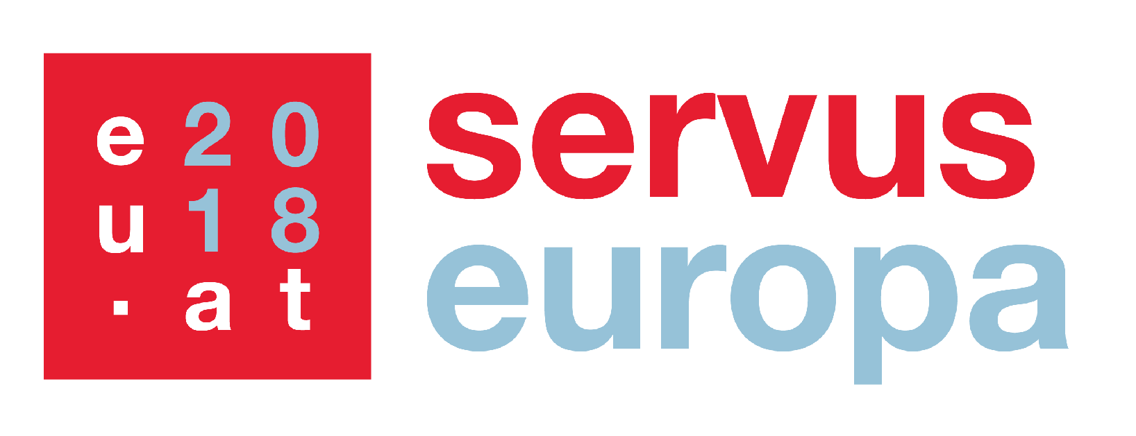 Logo eu2018.at and Servus Europe, transparent