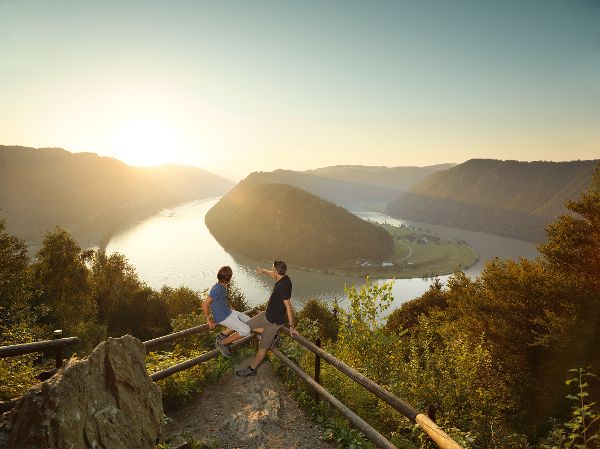 Danube - winding river bends at Schlögen in Upper Austria